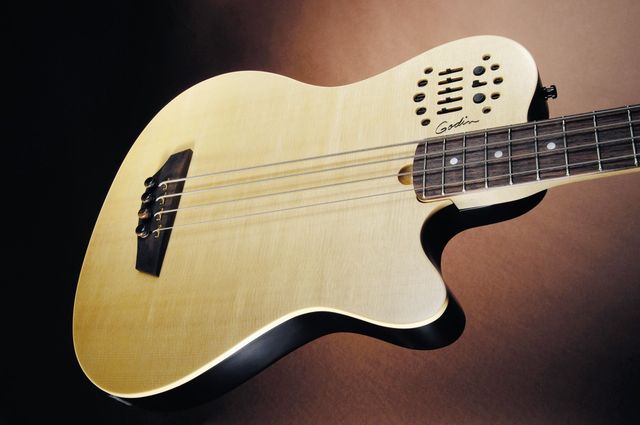 Godin A4 SA sem-acoustic bass The A4 SA has a spruce top